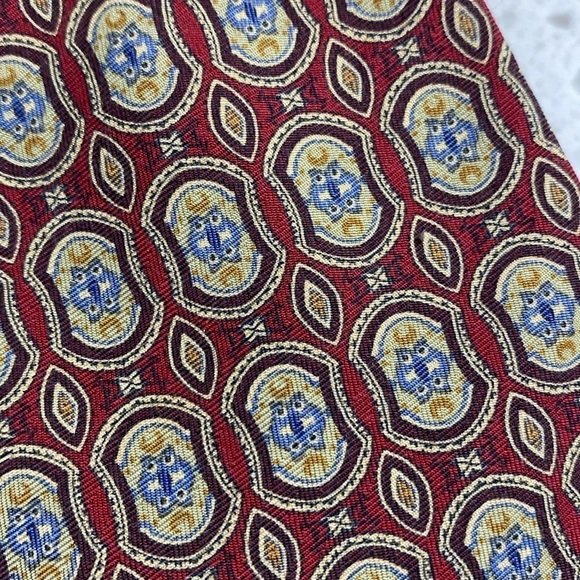 Brooks Brothers Makers Tie Silk/cotton blend total length 58” burgundy/khaki - Picture 2 of 4